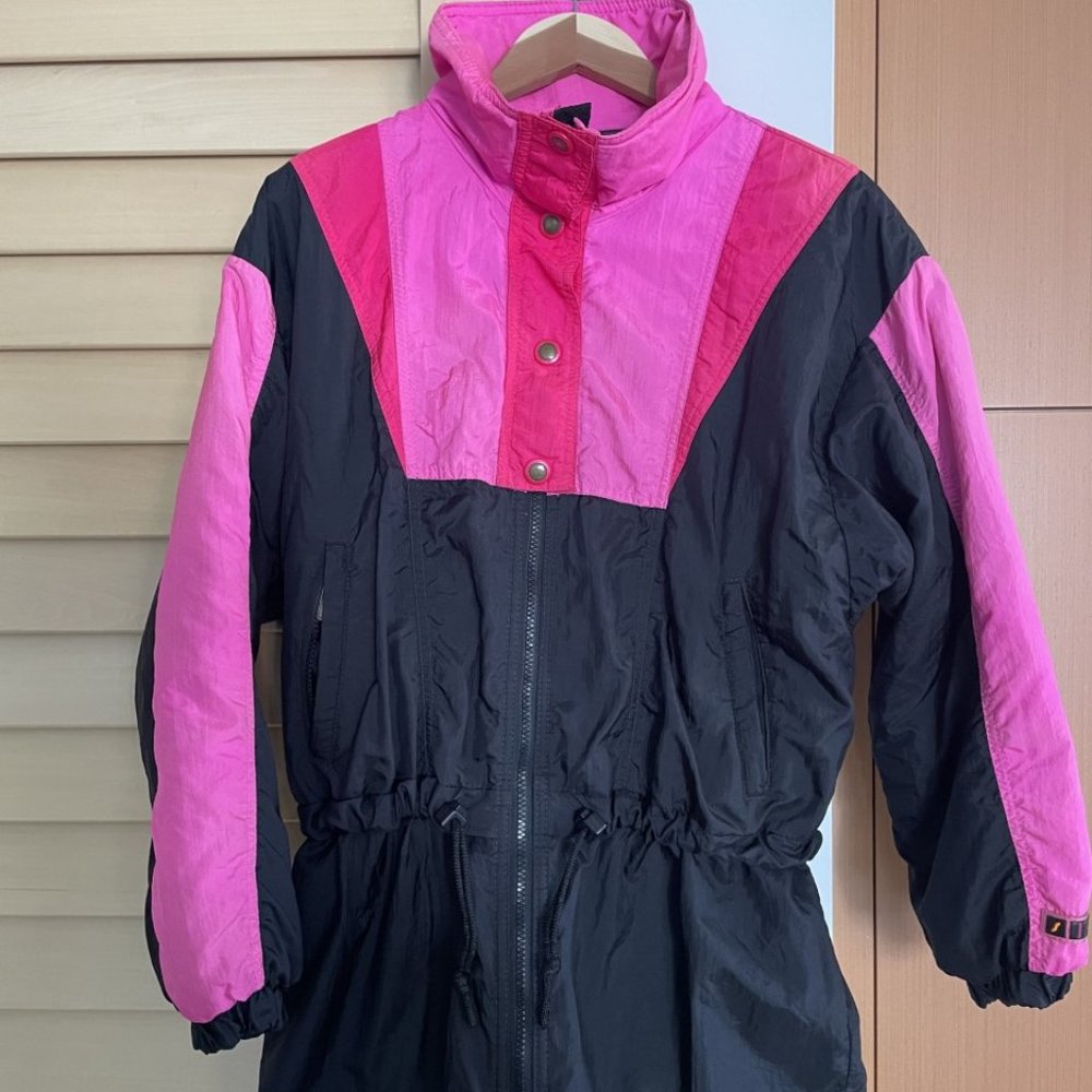 Vintage Slalom Jacket, size 10, Pink & Black, 90's